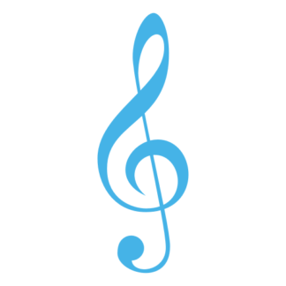 Treble Clef Decal (Baby Blue)